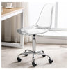 Echoworld Clear Rolling Chair, Armless Desk Chair with Golden Feet Swivel Molded Plastic Shell Adjustable Home Office Chair with Wheels, Clear