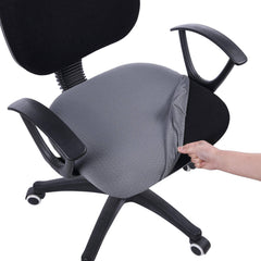 smiry Stretch Jacquard Office Computer Chair Seat Covers, Removable Washable Anti-Dust Desk Chair Seat Cushion Protectors - Grey