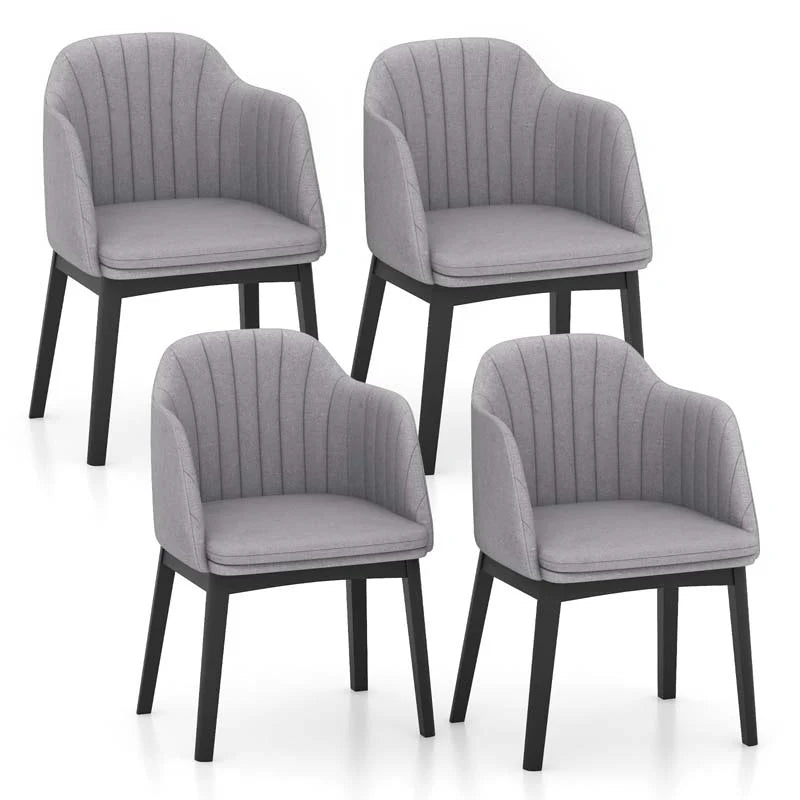 Set of 2/4 Upholstered Velvet Accent Dining Chairs with Curved Backrests, Detachable Cushion, Cozy Leisure Armchairs for Living Room - 2