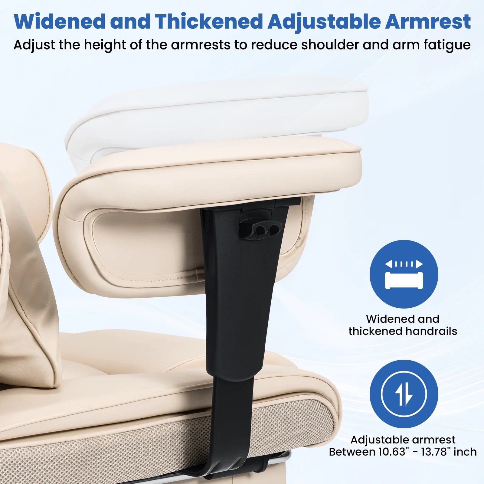 Hoffree Big and Tall Fabric Office Chair 450 lb, Executive Desk Chair with Massage Ergonomic Computer Chair with Footrest Reclining Desk Office Chair with Lumbar Support for Home Office