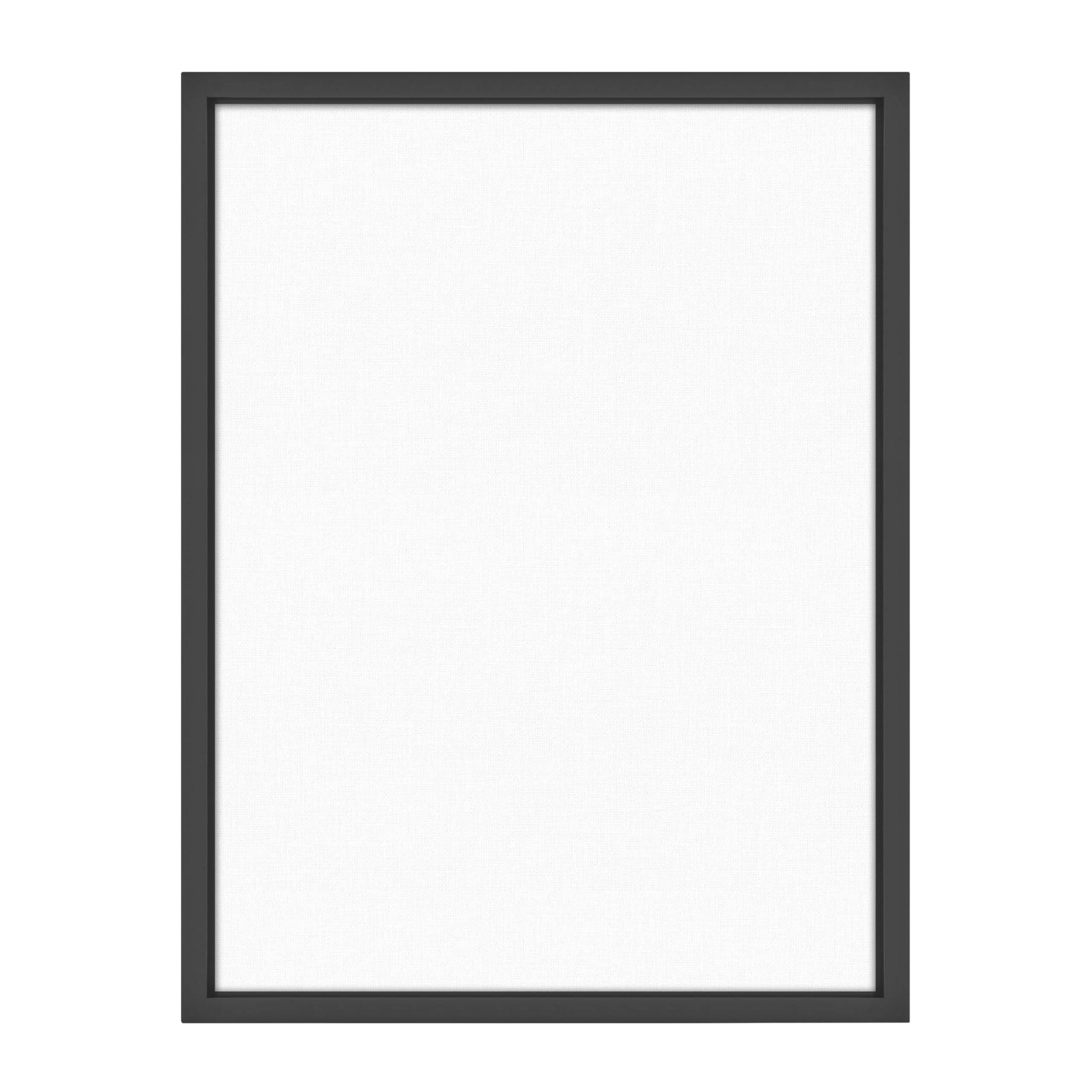 MCS Floating Frame with Canvas Included, Art Frames for Canvas Paintings with Adhesive Fasteners and Hanging Hardware, Black, 18 x 24 inch