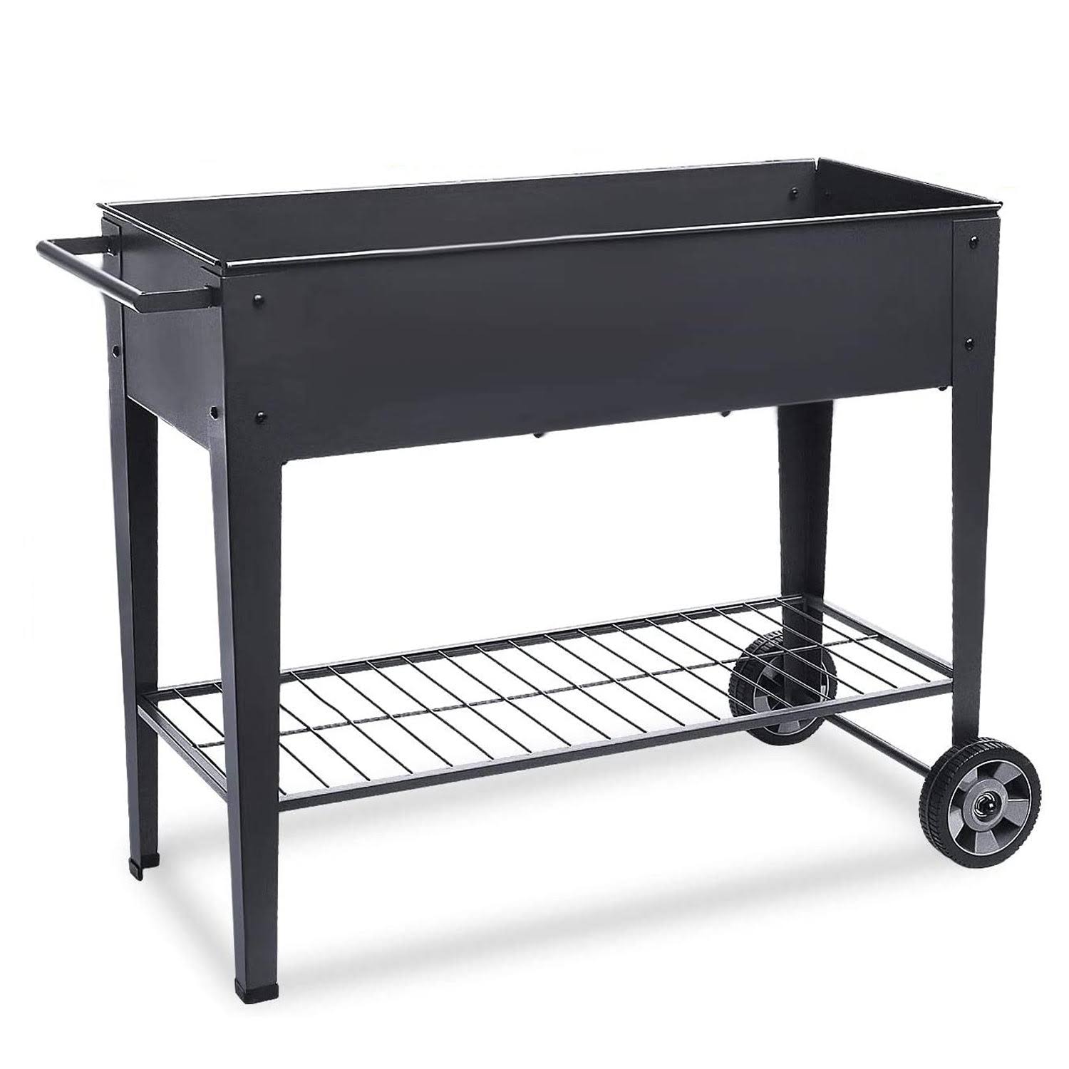 FOYUEE Raised Planter Box with Legs Outdoor Elevated Garden Bed on Wheels for Vegetables Flower Herb