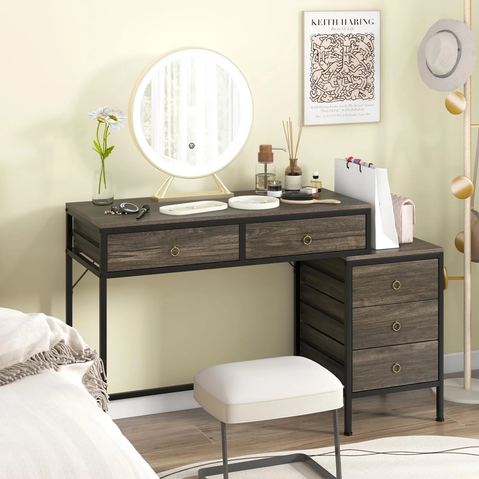 Tangkula 51" Home Office Desk with Printer Stand