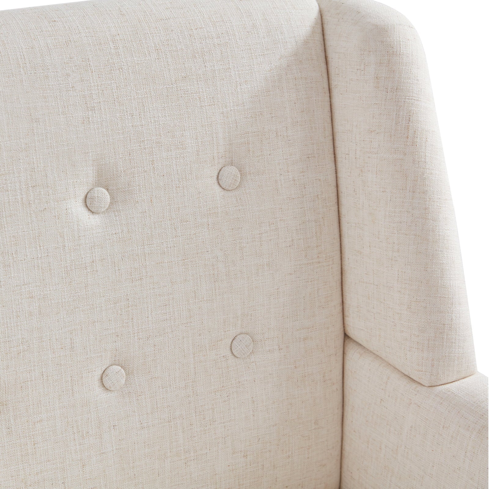 HUIMO Accent Chair, Button - Tufted Upholstered Living Room Chairs, Mid Century Modern Comfy Reading Chairs for Bedroom, Living Room, Beige