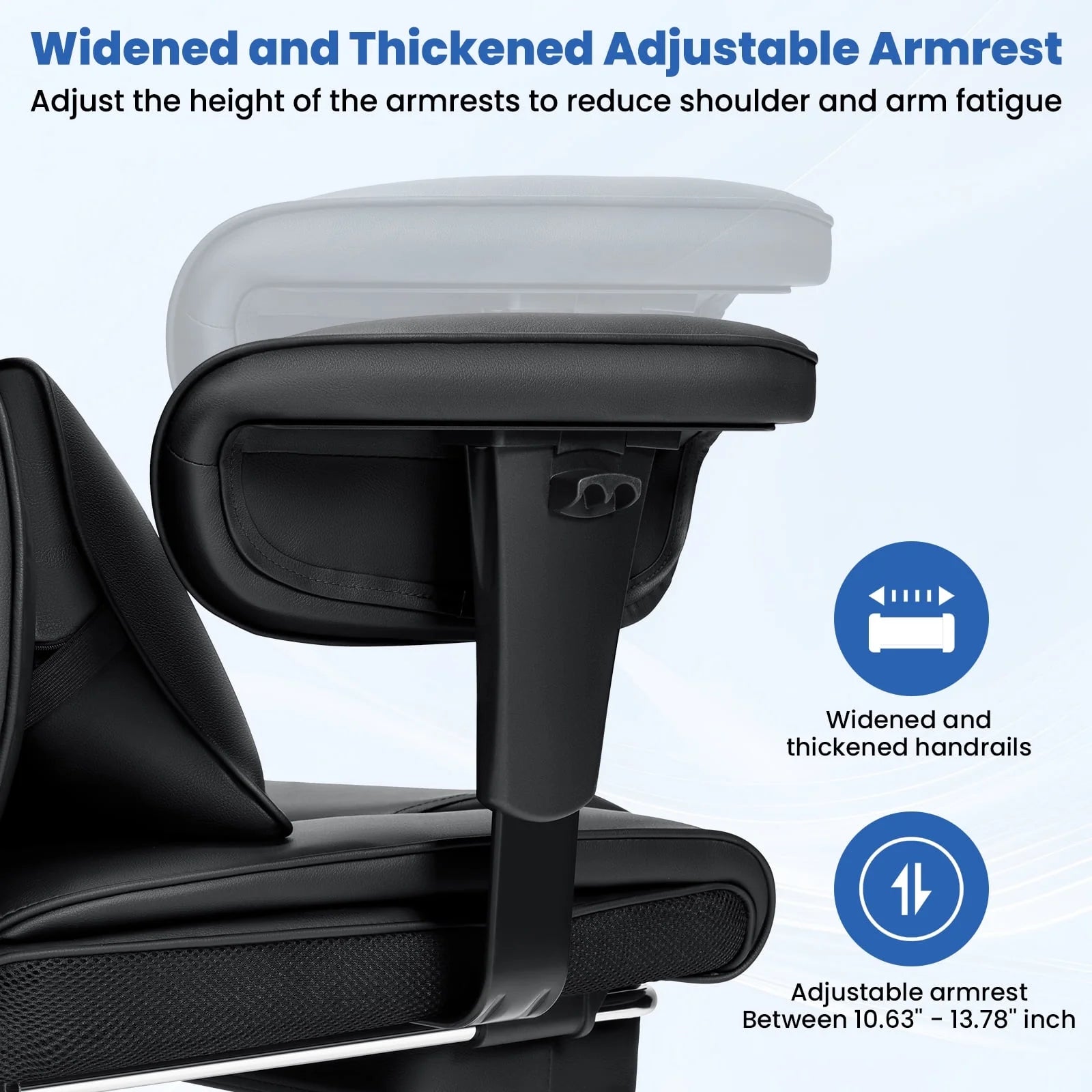 Hoffree Big and Tall Fabric Office Chair 450 lb, Executive Desk Chair with Massage Ergonomic Computer Chair with Footrest Reclining Desk Office Chair with Lumbar Support for Home Office