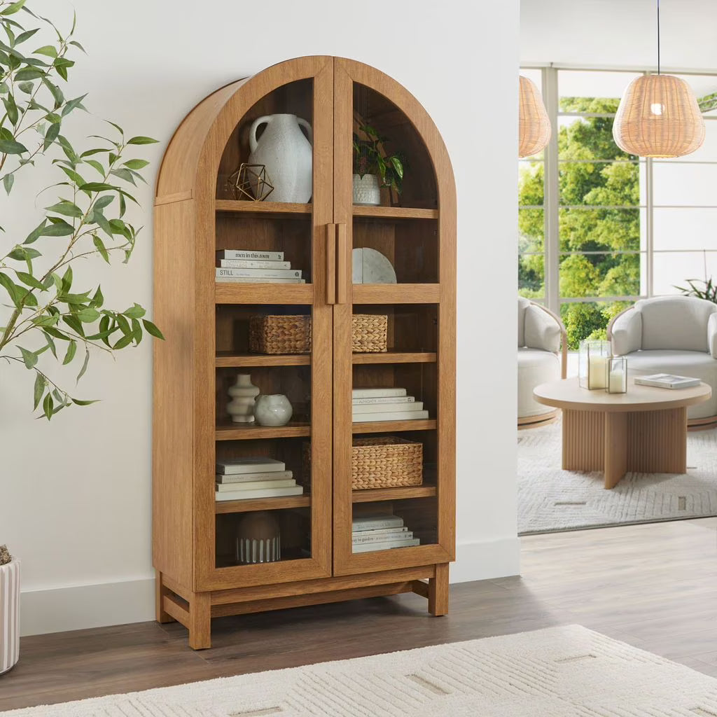 Better Homes & Gardens Juliet Arch Accent Cabinet, Black Finish - Deep Green