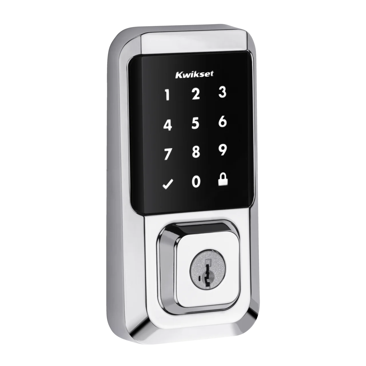 Kwikset Halo Touchscreen Wi - Fi Smart Deadbolt Hardware Lock with Smartkey Satin Nickel