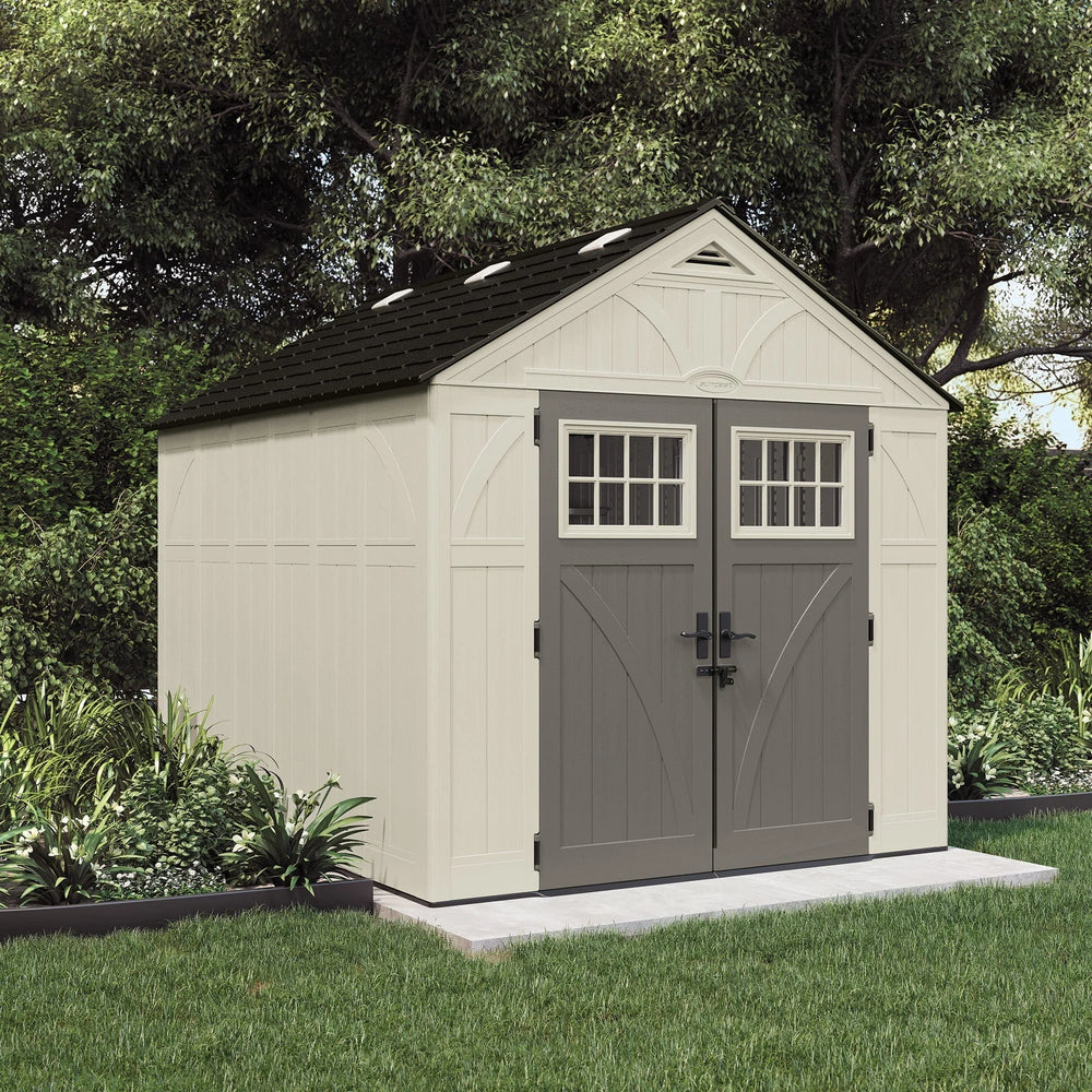 Suncast 8 x 10 ft. Metal and Resin Storage Shed. Vanilla